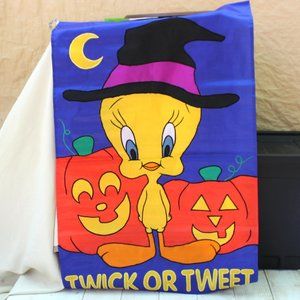 Looney Tunes Vintage Halloween Tweety Bird Yard Flag New